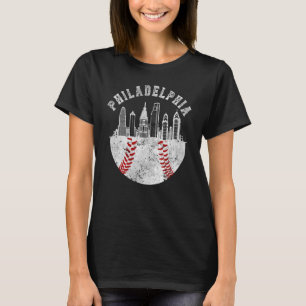 Philadelphia Skyline Vintage Philadelphia Baseba T-Shirt