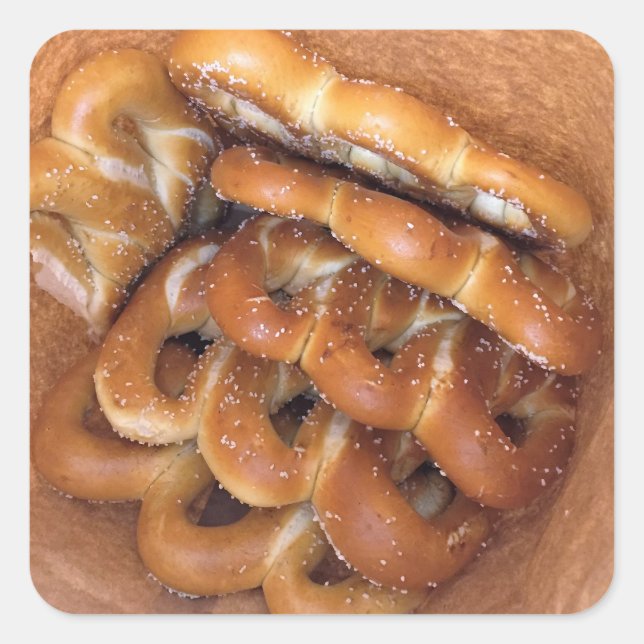 Philadelphia Soft Pretzels Foto Quadratischer Aufkleber (Vorderseite)