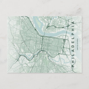 Philadelphia-Stadtplan-Minimal-Postkarte Postkarte