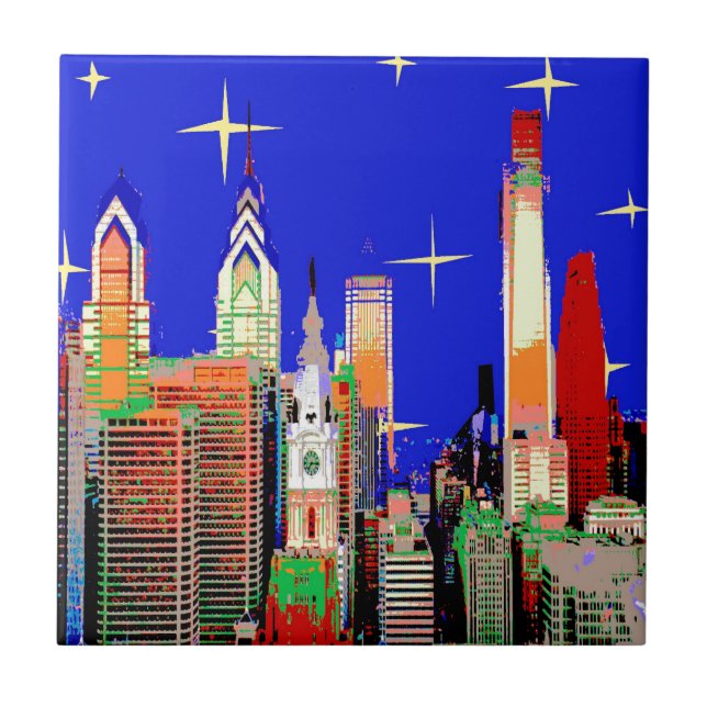 Philadelphia Starry Night Fliese (Vorderseite)