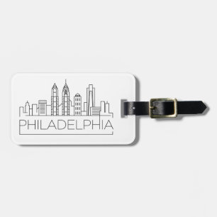 Philadelphia Stilistischer City Skyline Gepäcktag Gepäckanhänger
