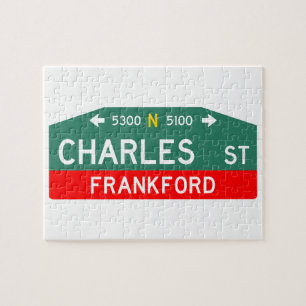 Philadelphia-Straßenschild-Puzzle: Für DEINE Adres Puzzle