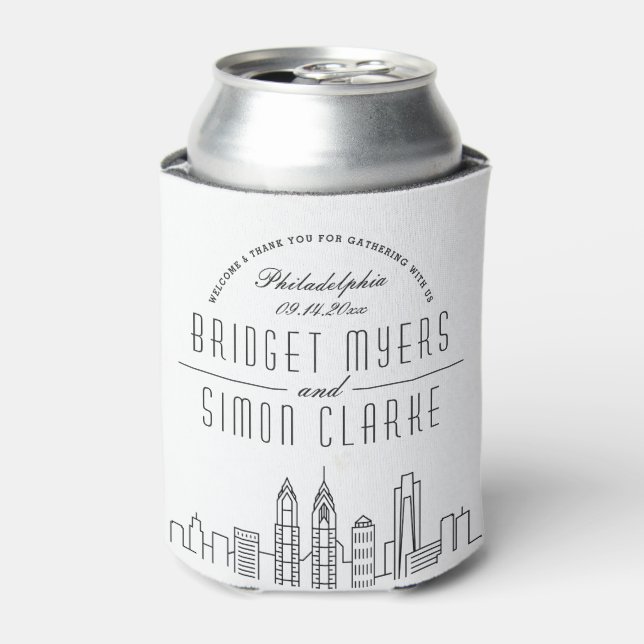 Philadelphia Stylized | Wedding Can Cooler Dosenkühler (Kanne Vorderseite)