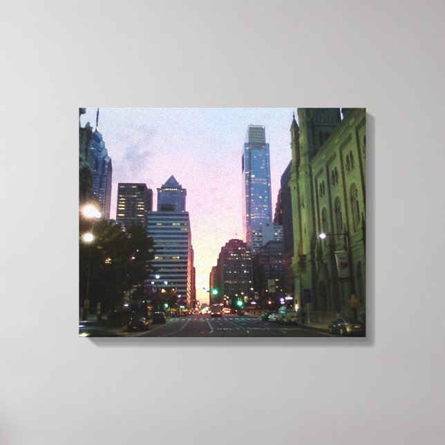 Philadelphia Sunset Wrapped Canvas Picture Leinwanddruck (Vorderseite)