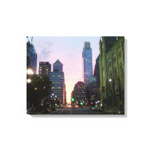 Philadelphia Sunset Wrapped Canvas Picture