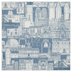 Philadelphia Toile Kobalt-Denim Stoff