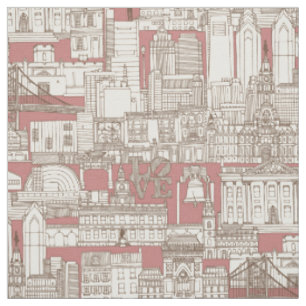Philadelphia-Toile Rose Schokolade Stoff