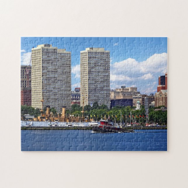 Philadelphia - Tugboat - Philadelphia Skyline II Puzzle (Horizontal)
