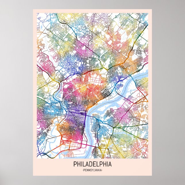 Philadelphia USA City Map Poster (Vorne)