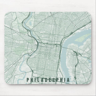 Philadelphia USA Stadtplan Minimales Design Mousepad