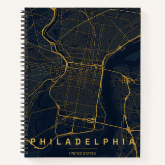 Philadelphia USA Stadtplan Minimales Design Notizbuch