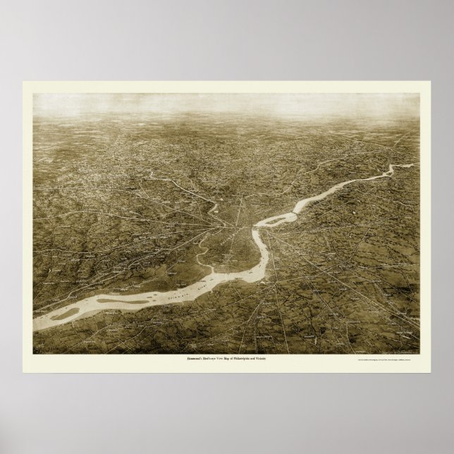 Philadelphia Vicinity, PA Panoramic Map - 1926 Poster (Vorne)