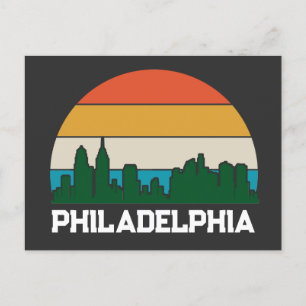 Philadelphia Vintage City Sonnenuntergang Postkart Postkarte