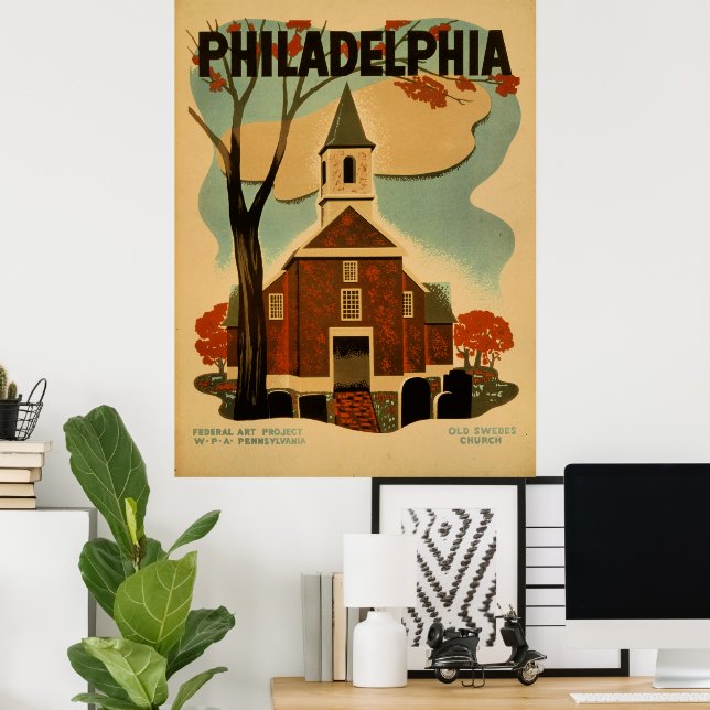Philadelphia Vintage-Plakat Poster (Heimbüro)