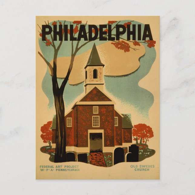 Philadelphia vintage poster postkarte (Vorderseite)