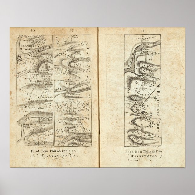 Philadelphia - Washington Road Map 4 Poster (Vorne)
