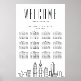 Philadelphia Wedding | 12 Tabelle Seating Chart Poster