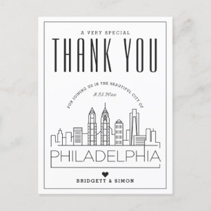 Philadelphia Wedding   Danke, dass du gekommen bis Postkarte