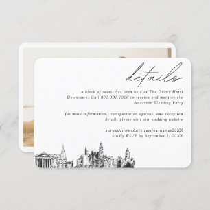 Philadelphia Wedding Hotel Zimmerblockdetails Begleitkarte