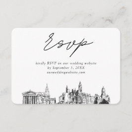 Philadelphia Wedding Minimalistisch Sketch UAWG Begleitkarte