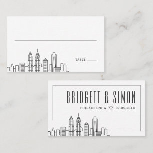 Philadelphia Wedding   Platzkarten vorne und hinte