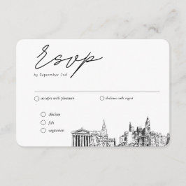 Philadelphia Wedding Traditionelle UAWG Meal Optio Begleitkarte