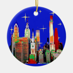Philadelphia Weihnachten, Text hinzufügen Keramik Ornament