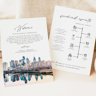 PHILADELPHIA Welcome Letter Timeline Wedding Card Einladung