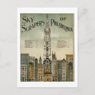 Philadelphia Wolkenkratzer (Vintage Poster von 189 Postkarte