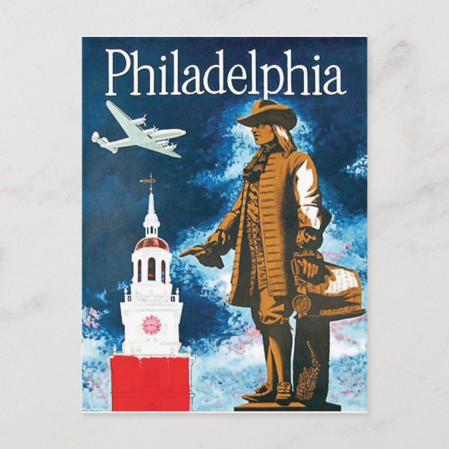 Philadephia, Denkmal und Turm Postkarte (Vorderseite)