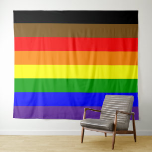 Philadephia-Regenbogenfahne horizontal Wandteppich