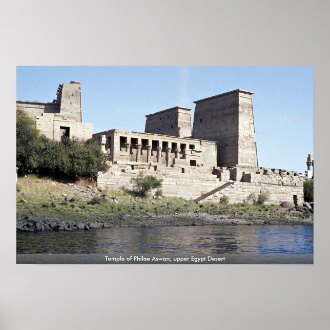 Philae Aswan, Wüste im oberen Ägypten Poster (Vorne)