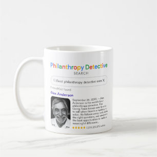 Philanthropie-Detektiv-Suchergebnis-Nachricht Gesc Kaffeetasse