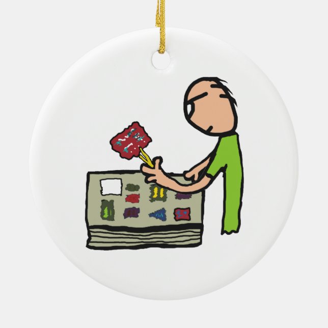 Philatelie-Briefmarke Keramik Ornament (Hinten)