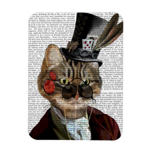 Phileas Feline Steampunk Cat & Top Hat 2 Magnet