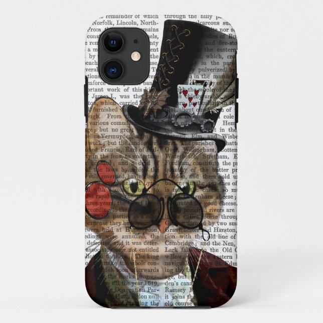 Phileas katzenartige Steampunk Katze u. Zylinder 2 Case-Mate iPhone Hülle (Rückseite)