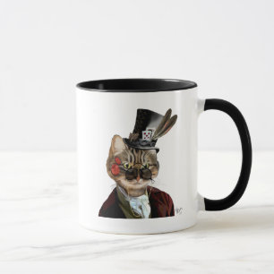 Phileas katzenartige Steampunk Katze u. Zylinder 2 Tasse