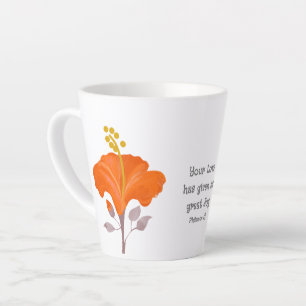 Philemon 1:7 Christlicher Tropischer Hibiskus-Blüt Milchtasse