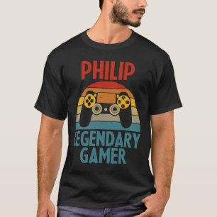 Philip Geschenk Name Personalisiert Lustig Gaming T-Shirt