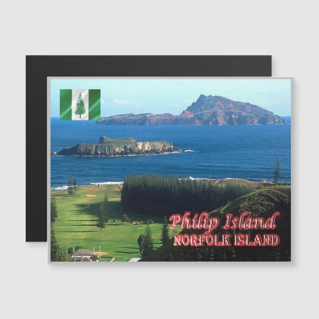 Philip Island - Norfolk Island - Magnetkarte (Vorne/Hinten)