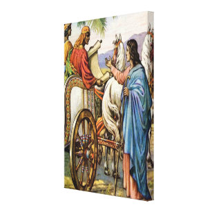 philip und der Mann in einem wagen Wrapped Canvas Leinwanddruck