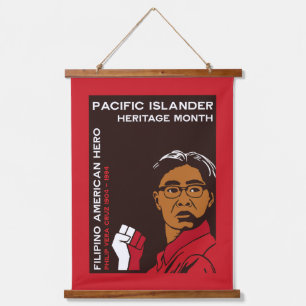 Philip Vera Cruz Pacific Islander Erbe Monat Wandteppich Mit Holzrahmen