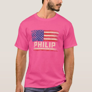 Philip Vorname Shirt Philip Name American Flag