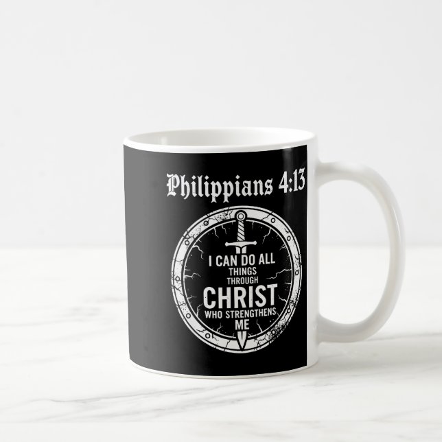 Philipans 4_13 Christian Bible Verse Faith Scriptu Kaffeetasse (Rechts)