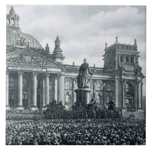 Philipp Scheidemann (1865-1939) gibt eine Adresse Fliese (Vorderseite)