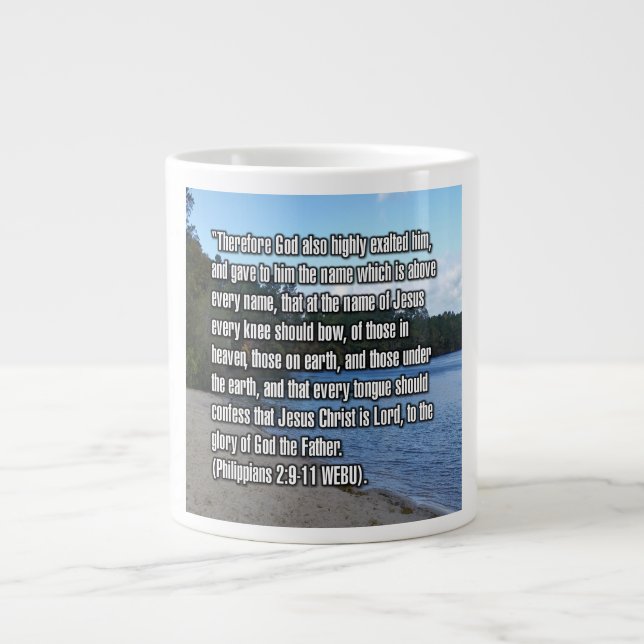 Philipper 2:9-11 WEBU Mug Jumbo-Tasse (Vorderseite)