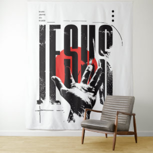 Philipper 2:9 Name Über Allen Namen Retro Grunge Wandteppich
