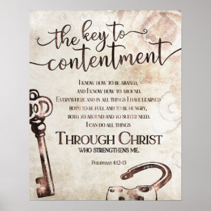 Philipper 4:12 Christliche Typografie Bibel Kunst Poster