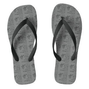 Philipper 4:13 Bibel Schrift KJV Grau Unisex Flip Flops