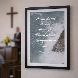 Philipper 4:13 Bibelvers Majestätischer Ozean Poster